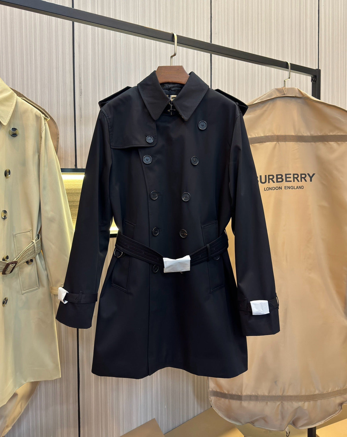 Navy Belted Trench - Men's