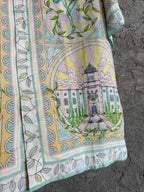 Cream Scenic Print Silk Shirt - Men's