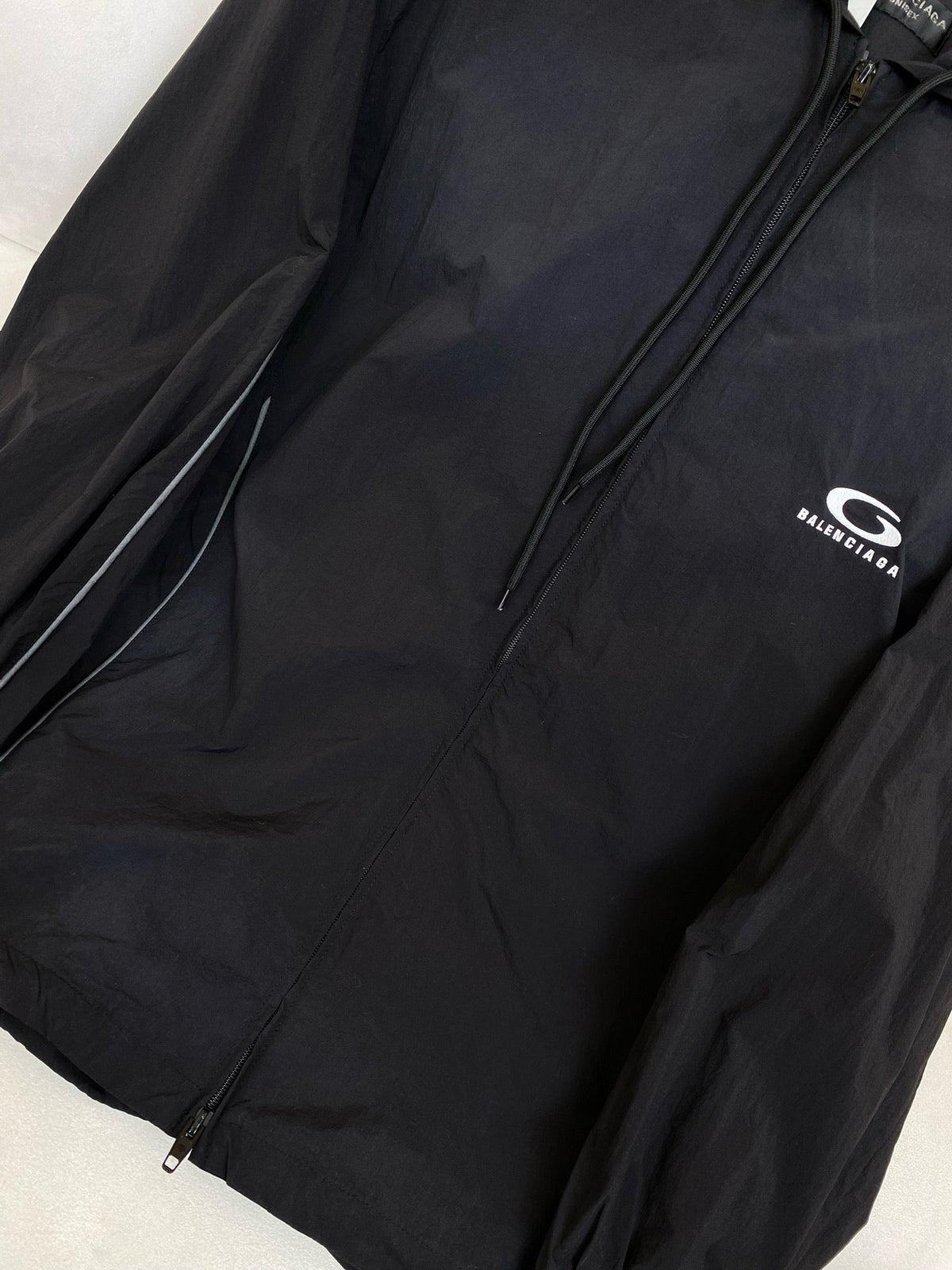 Navy Nylon Logo Hooded - Men's