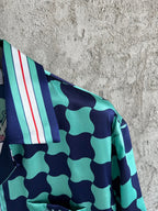 Checkerboard Print Silk Shirt - Men's