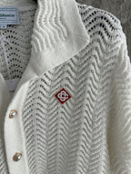 White Knit Pointelle Short-Sleeve - Men's