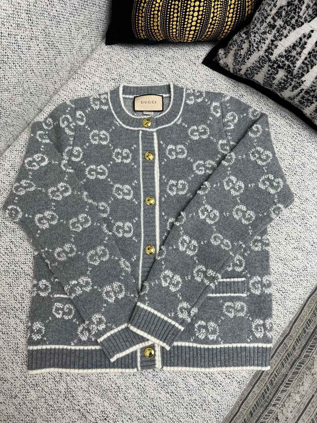Black Jacquard Monogram Cardigan - Men's