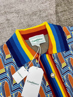Geometric Print Silk Shirt - Men's
