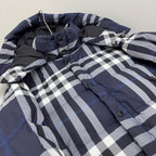 Navy Check Puffer Jacket - Men's