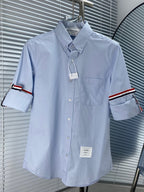 Blue Cotton Oxford Long-Sleeve - Men's