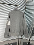 Navy Wool Four-Bar Zip-Through - Men's