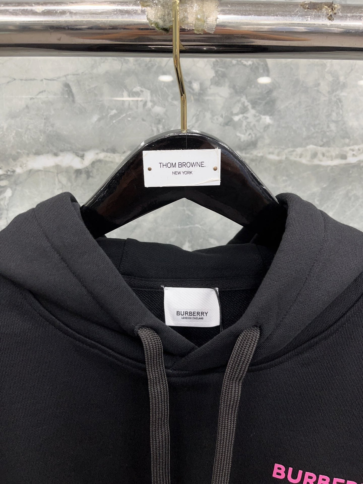 Small Pink Logo Hoodie - Men's