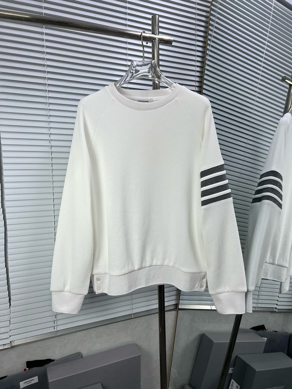 4-Bar Crewneck Grey Loopback - Men's
