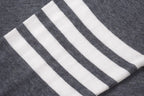 Grey Wool Four-Bar Crewneck - Men's