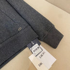 Grey Cotton Plain Zip-Through - Men's