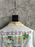 Embroidered Crest Silk Shirt - Men's