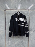 Black Cotton Text Print Pullover - Men's