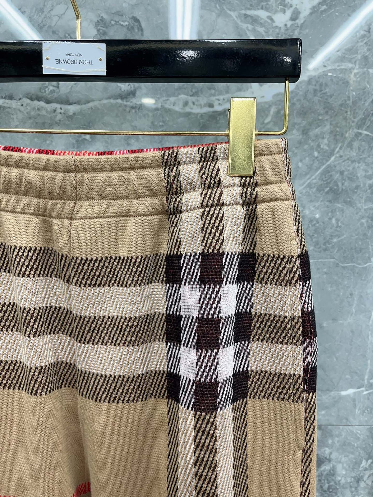 Navy Cotton Check Wide - Men's