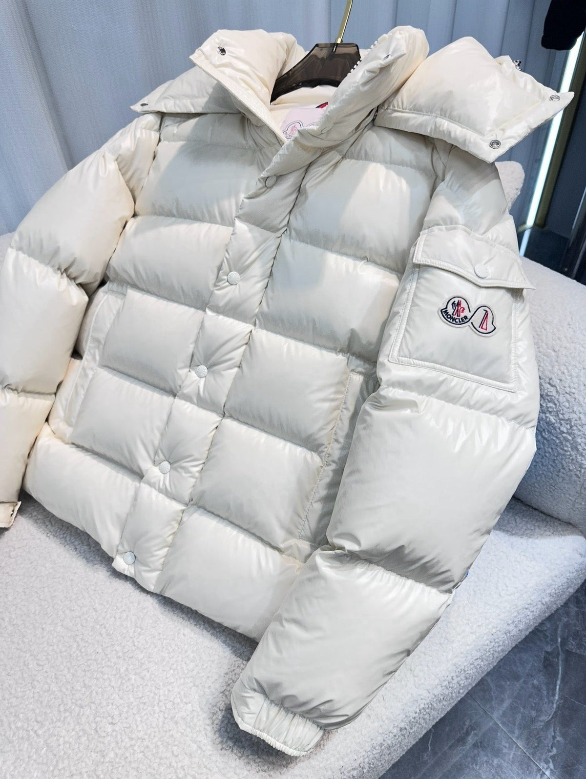Black and White Puffer Jacket - Men's