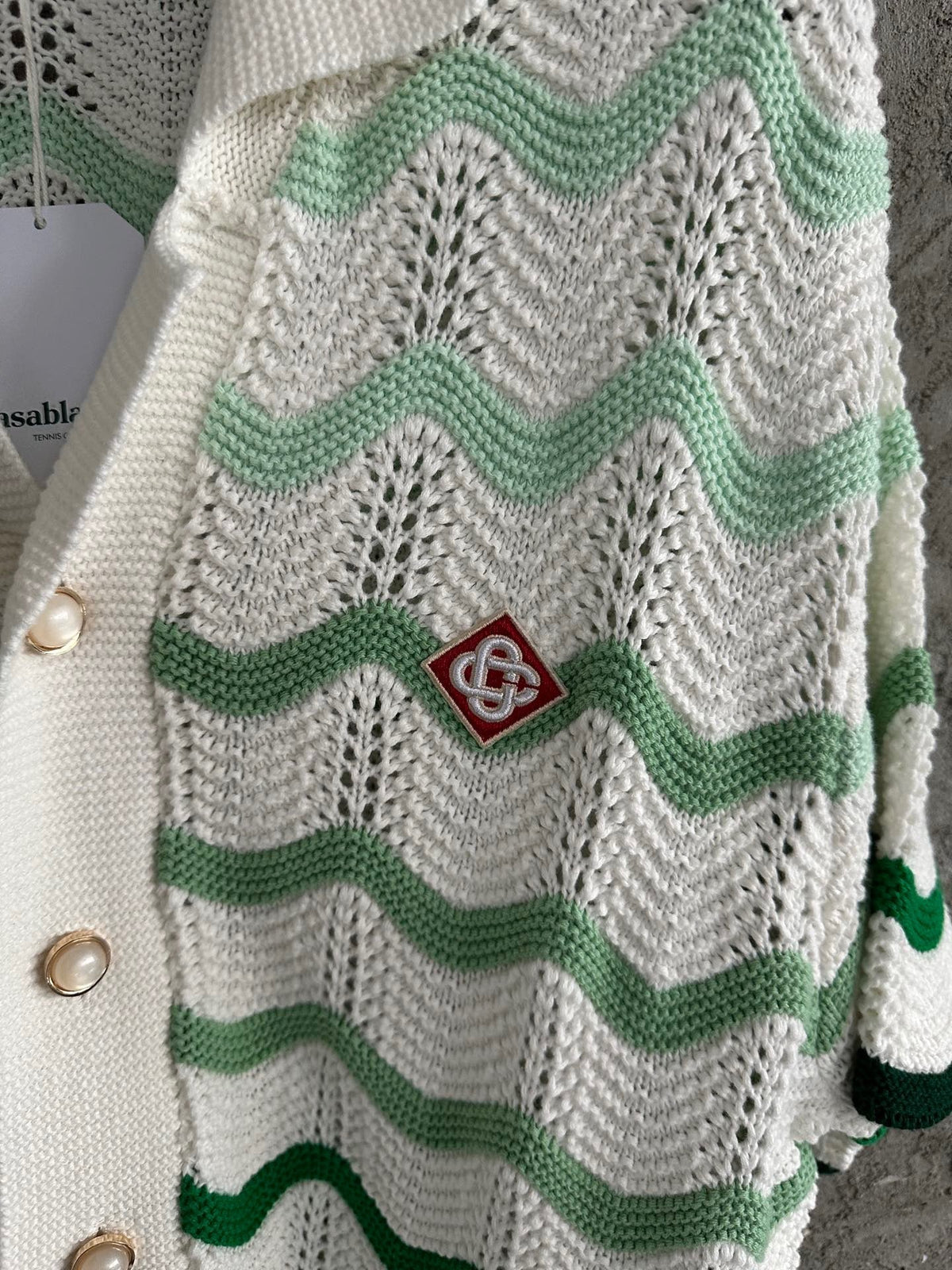 Green Wave Knit Shirt - Men's