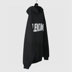 Black Cotton Back Print Pullover - Men's
