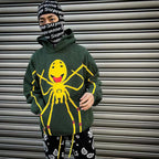 Green Cotton Graphic Pullover - Men's