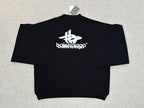Black Cotton Logo Crewneck - Men's