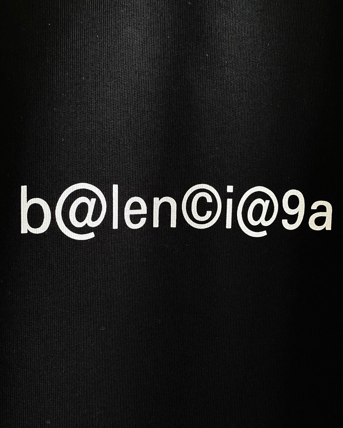 Black Cotton Script Logo Pullover - Men's