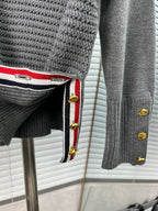Grey Knit Cardigan - Men's