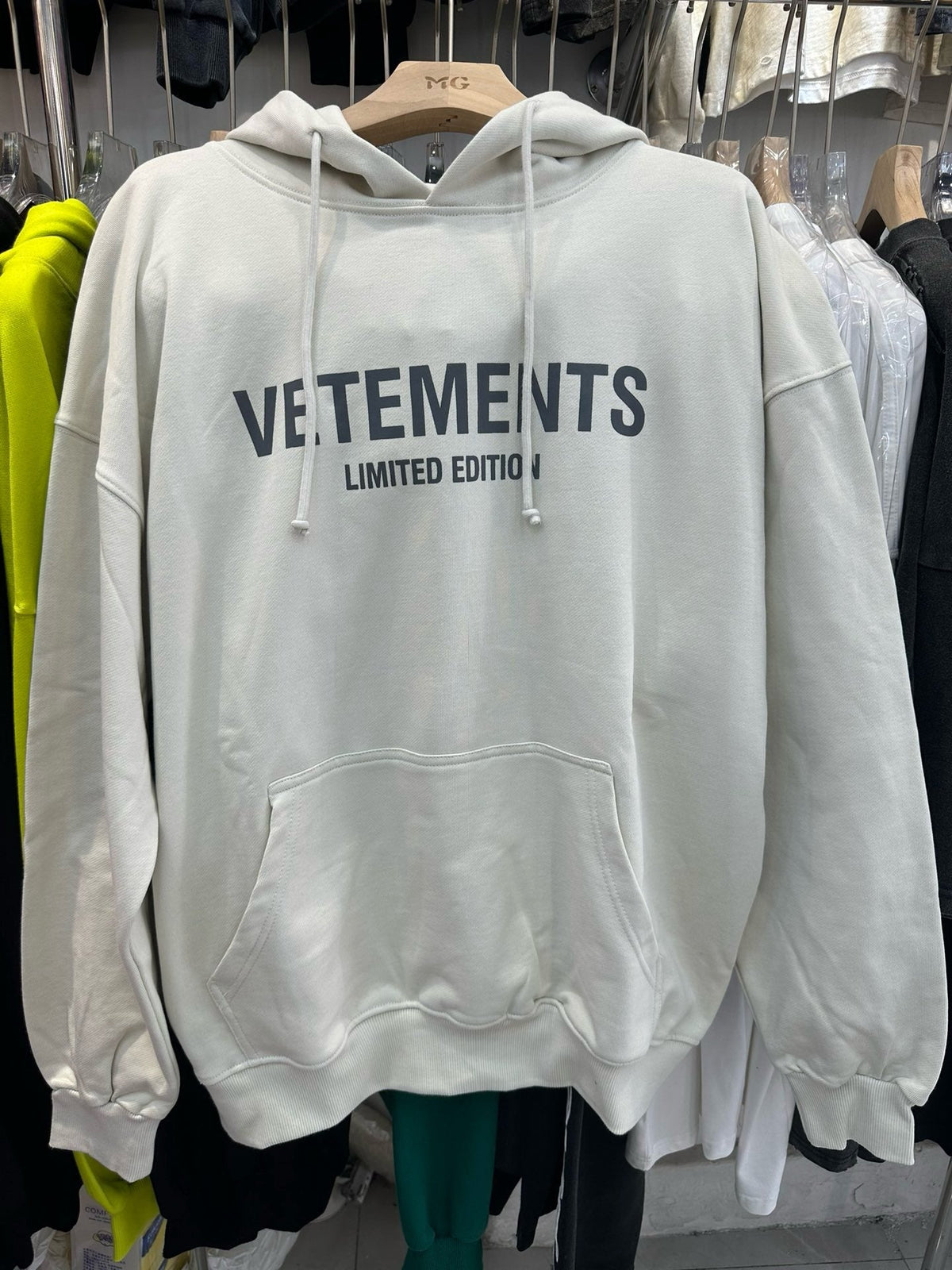 White Cotton Text Logo Pullover - Men's