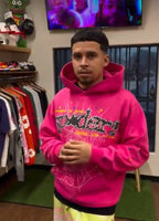 Pink Cotton Web Graphic Pullover - Men's