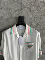 Pastel Trim Silk Shirt - Men's