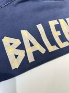Navy Cotton Bold Text Pullover - Men's