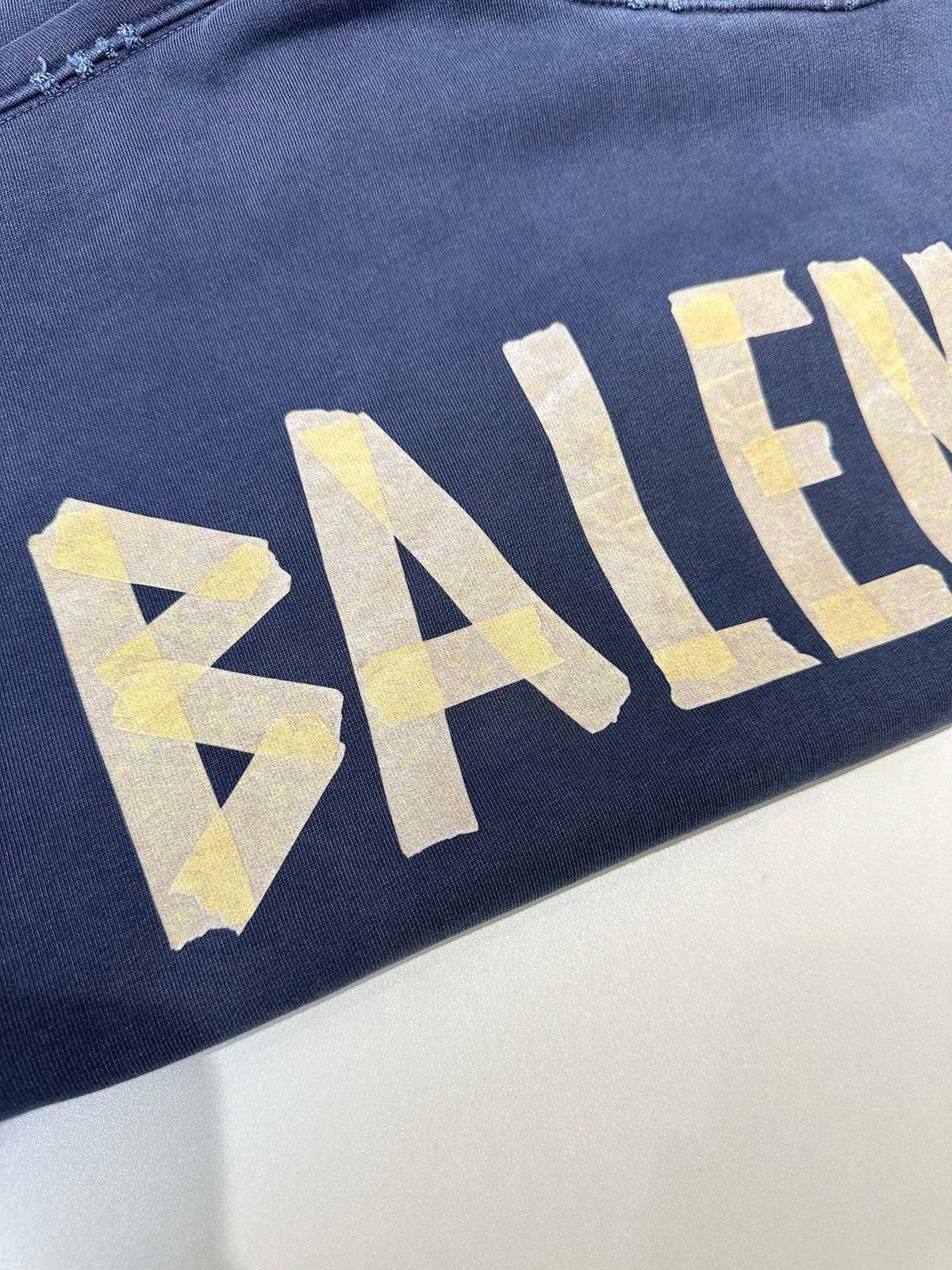 Navy Cotton Bold Text Pullover - Men's