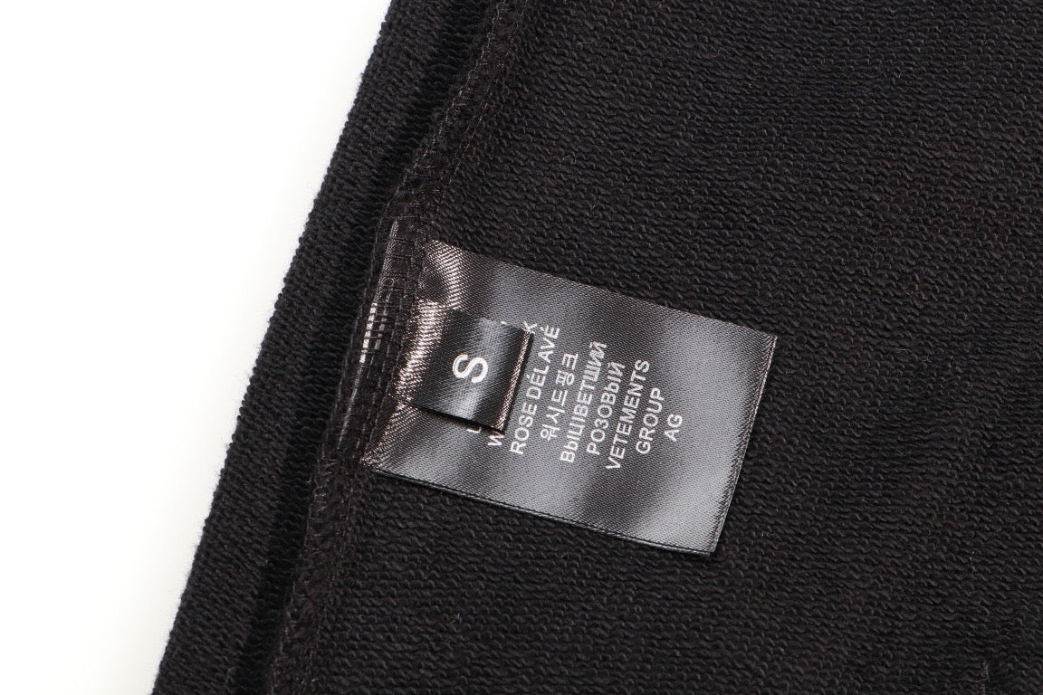 Black Cotton Tonal Graphic Pullover - Men's