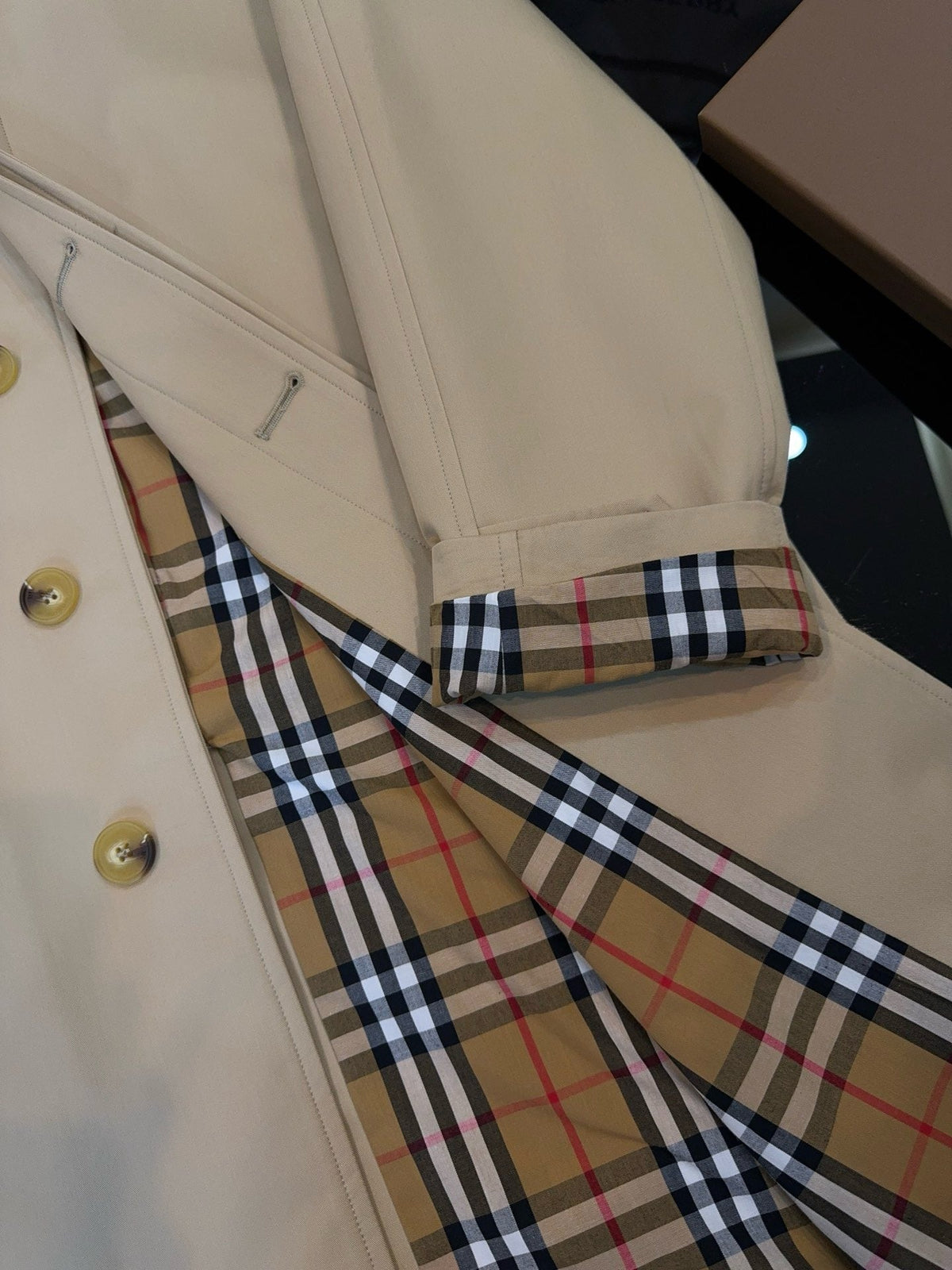 Navy Car Coat - Men's
