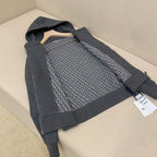 Grey Cotton Plain Zip-Through - Men's