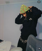 Black Cotton Embellished Pullover - Men's