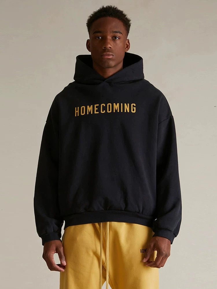 Pink Cotton Chest Text Pullover - Men's
