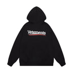 Black Cotton Logo Pullover - Men's