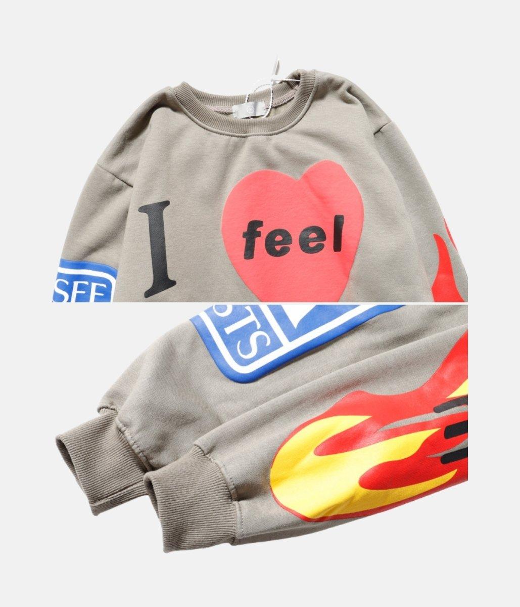 Feel Ghosts Sweatshirt – material: Premium Cotton & Polyester Design: Foam Print | Fit type: – LUX VERSE Luxury Designer Fashion Outlet
