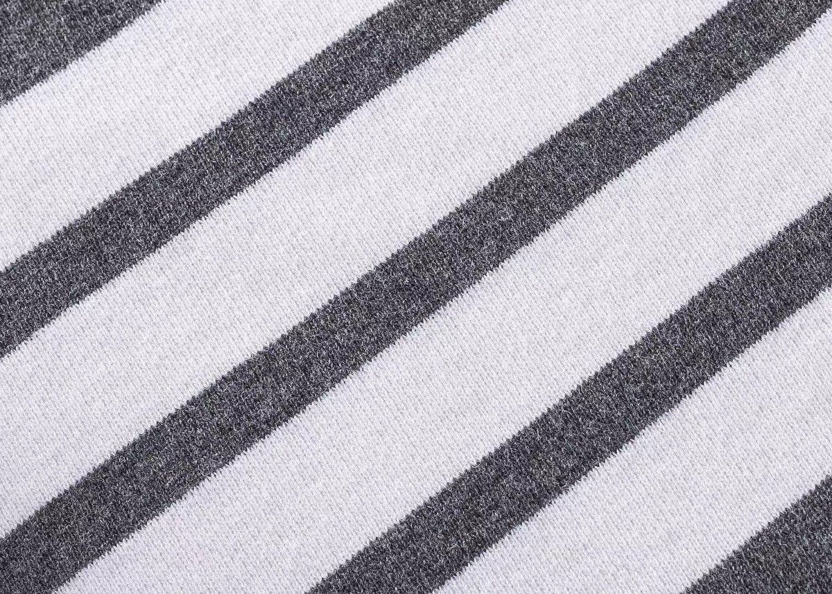 Grey Jersey Bar Stripe Drawstring - Men's