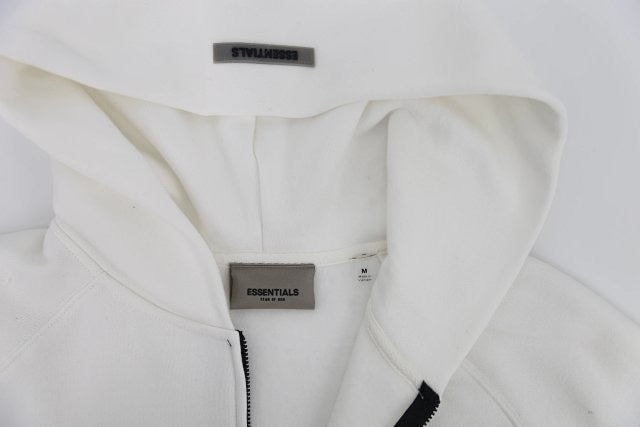 Cream Cotton Logo Zip-Through - Men's