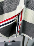 Cream Wool Striped Cardigan - Men's