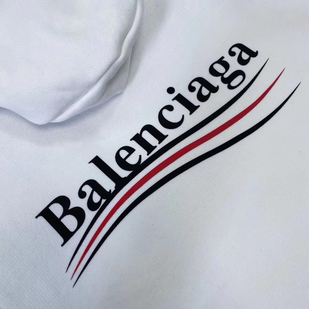 White Cotton Chest Logo Pullover - Men's