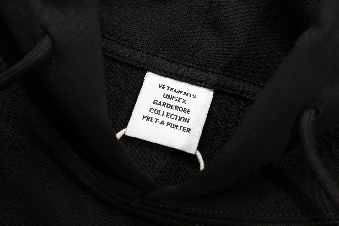 Black Cotton Logo Pullover - Men's