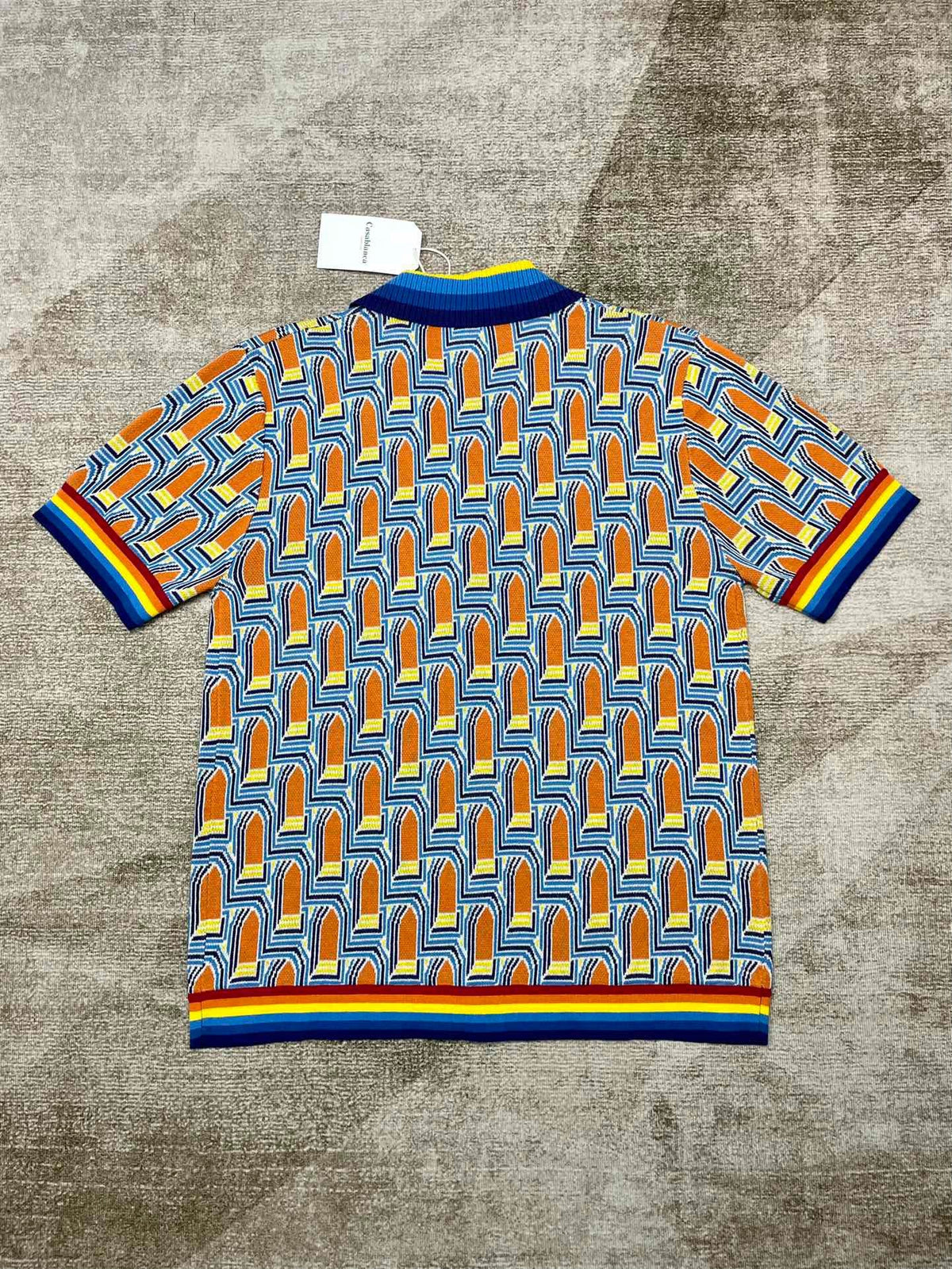Geometric Print Silk Shirt - Men's