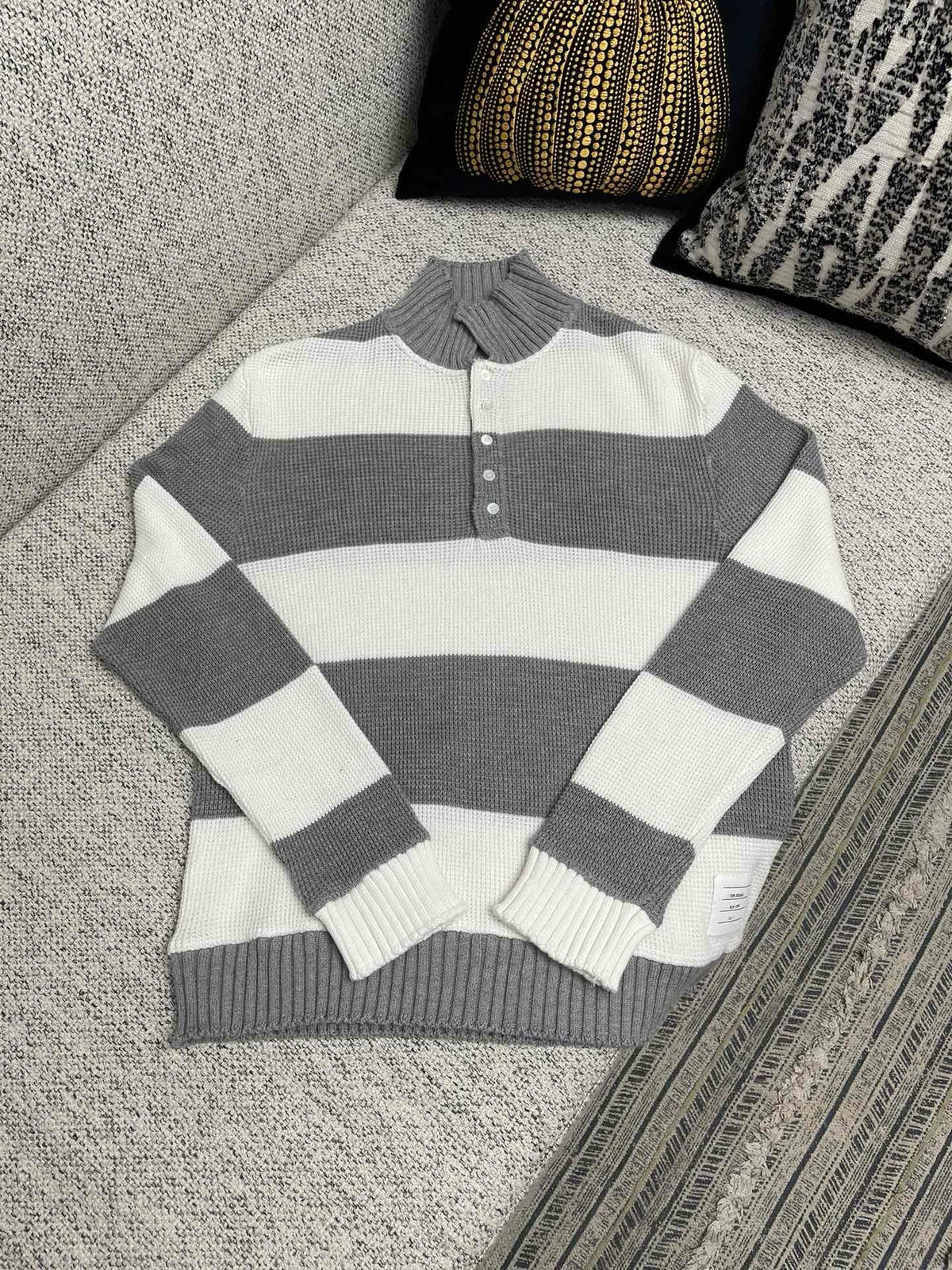 Grey Knit Argyle Long-Sleeve - Men's