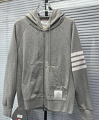 4-Bar Zip Navy Hoodie - Men's