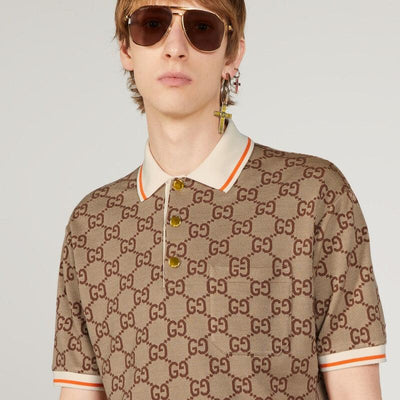 GG cotton silk polo shirt - Lux Studios
