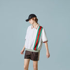 GG cotton terry cloth polo with Web – presented in white GG cotton terry cloth, this short-sleeved polo shirt is enriched – LUX VERSE Luxury Designer Fashion Outlet