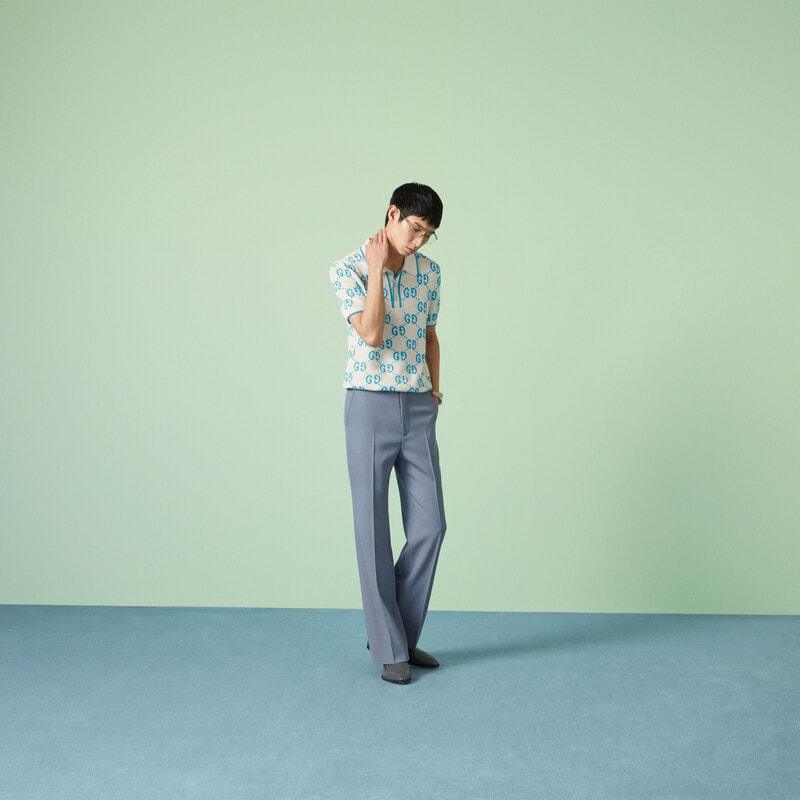 GG knit cotton piquet polo – vivid patterns animate essential designs, evoking a warm-weather feeling – LUX VERSE Luxury Designer Fashion Outlet