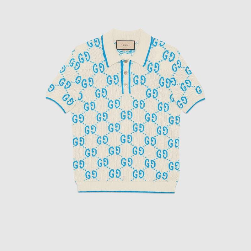 GG knit cotton piquet polo – further exploring daywear possibilities, an interaction between vibrant textures and – LUX VERSE Luxury Designer Fashion Outlet
