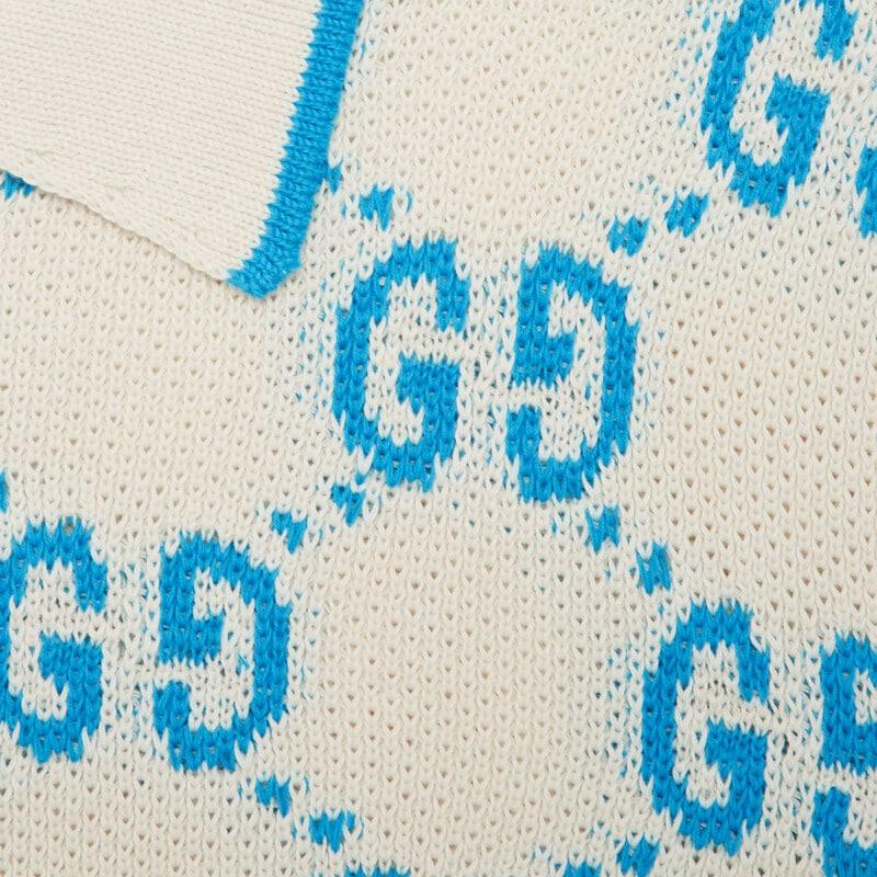 GG knit cotton piquet polo – further exploring daywear possibilities, an interaction between vibrant textures and – LUX VERSE Luxury Designer Fashion Outlet
