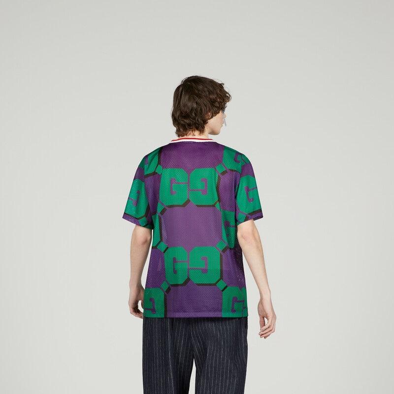 GG print mesh T-shirt – this oversized mesh T-shirt follows suit, exploring a pop GG pattern in striking – LUX VERSE Luxury Designer Fashion Outlet